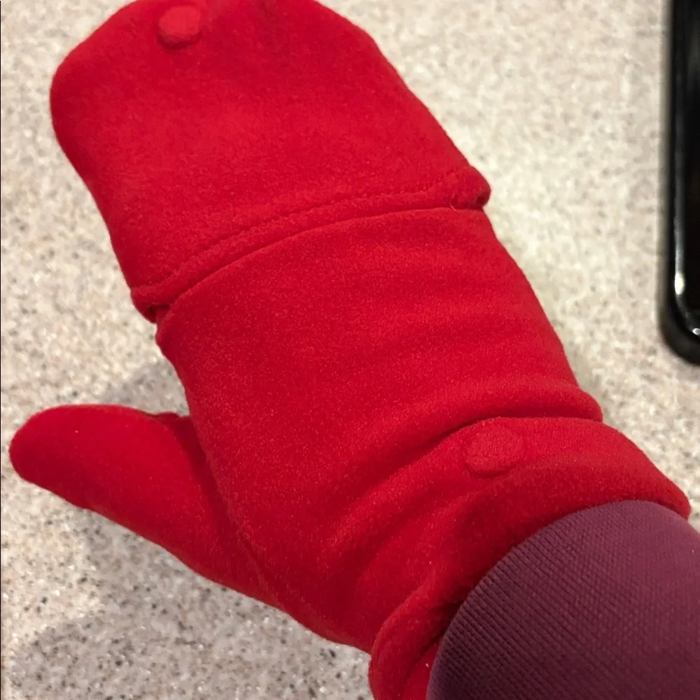 NWT Fleece Ear Bags and Mittens w Flip Top Access!
